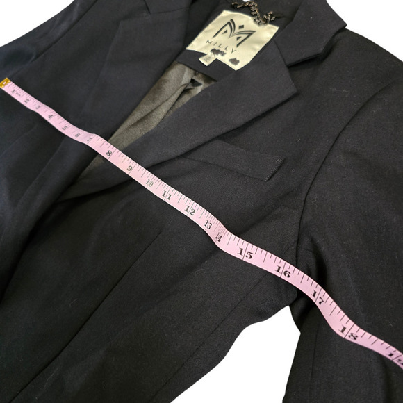 Milly sz 0 xs wool black blazer double button - Picture 6 of 10